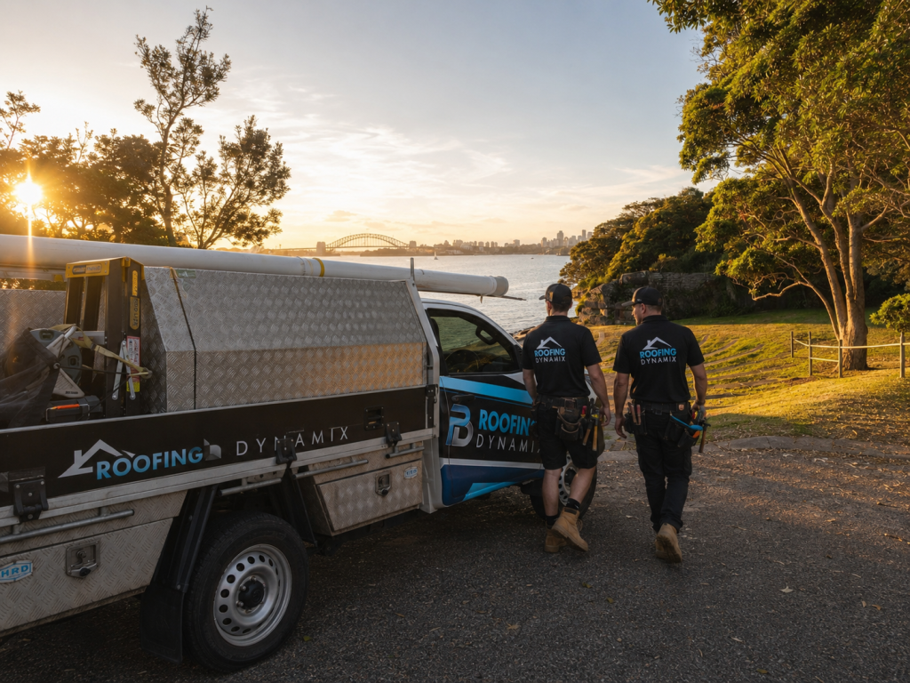 Roof Waterproofing Sydney professional sealing a flat roof penetration