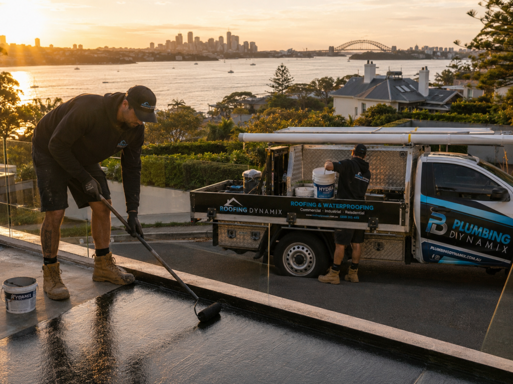 Balcony Leak Repairs Sydney professional sealing a leaking balcony threshold