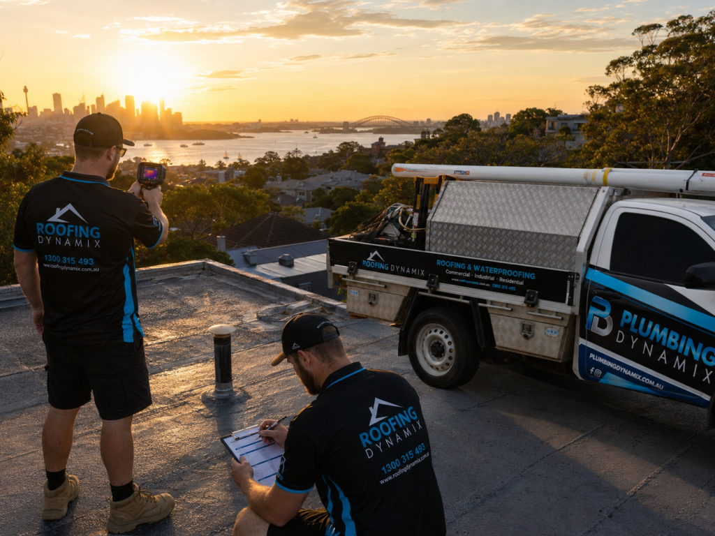 Gutter Cleaning Sydney professional clearing a blocked box gutter