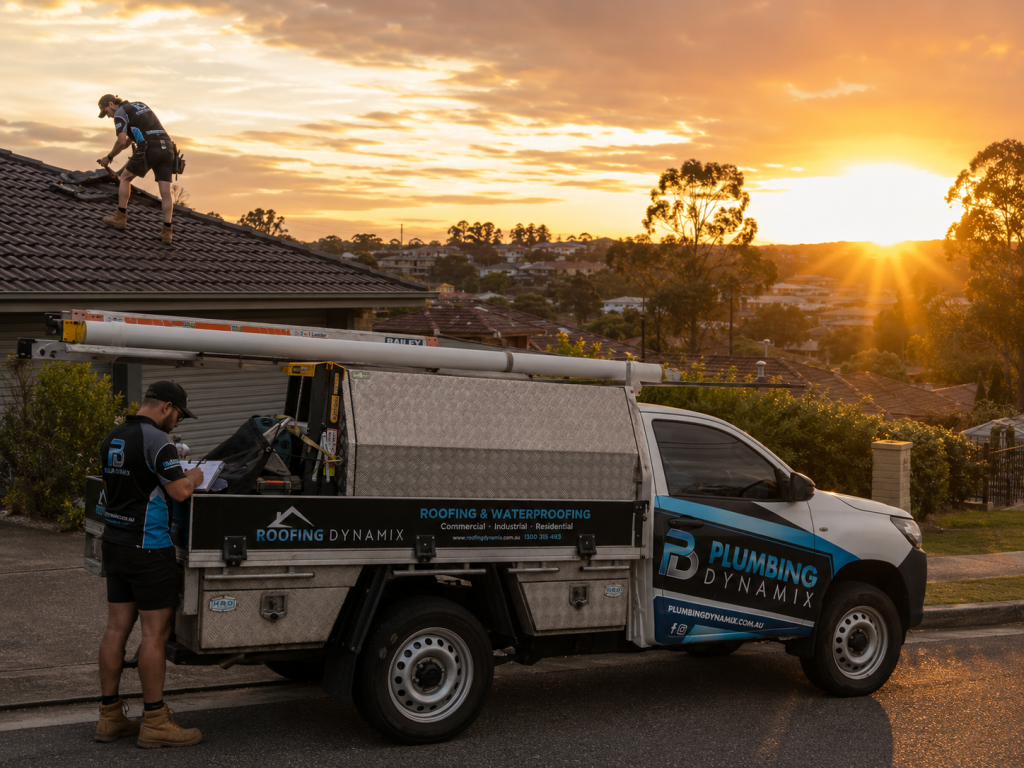 Gutter Cleaning Sydney professional clearing a blocked box gutter