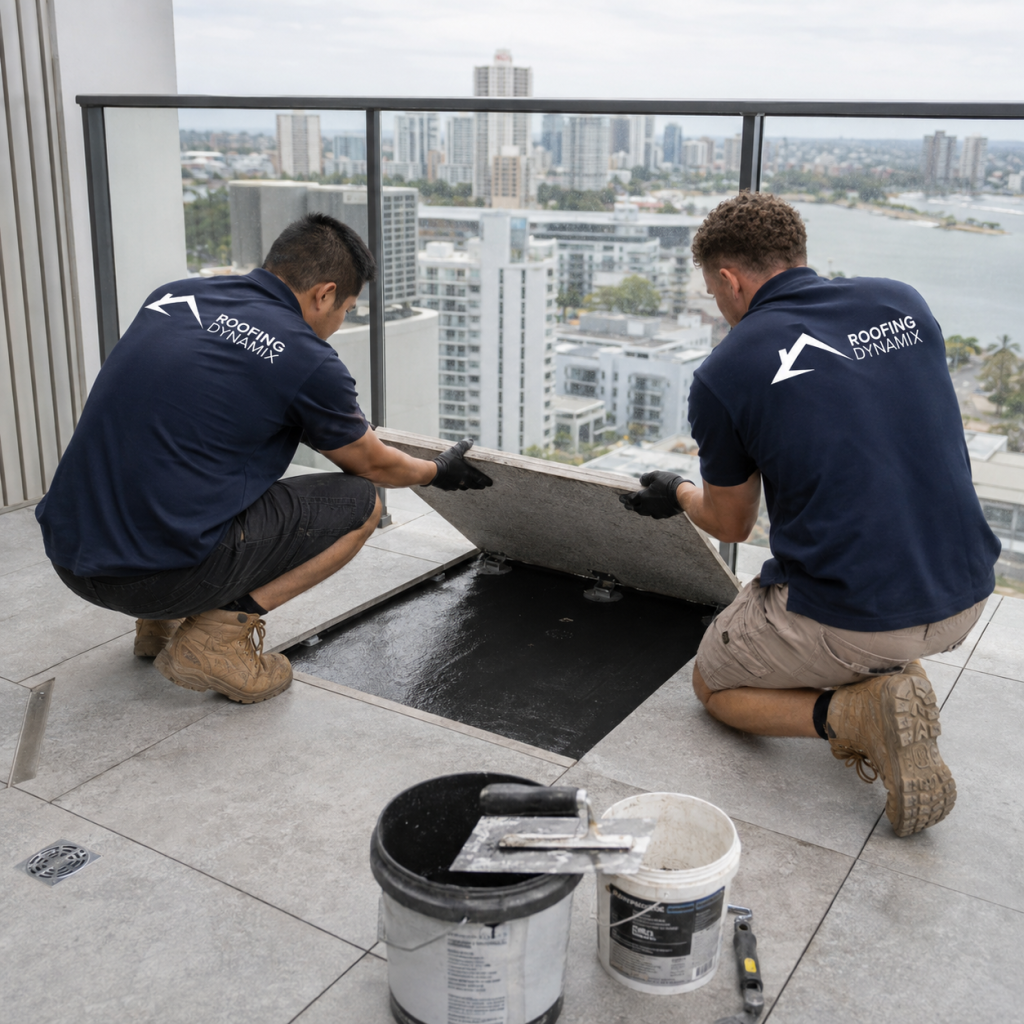 Emergency Roof Repairs Sydney specialist replacing storm-damaged roof tiles
