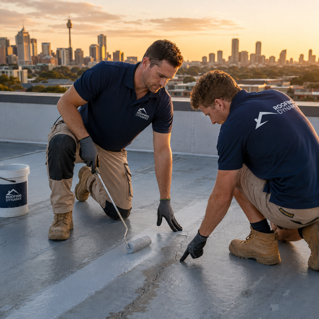 Roof Repair Sydney specialist replacing damaged concrete roof tiles