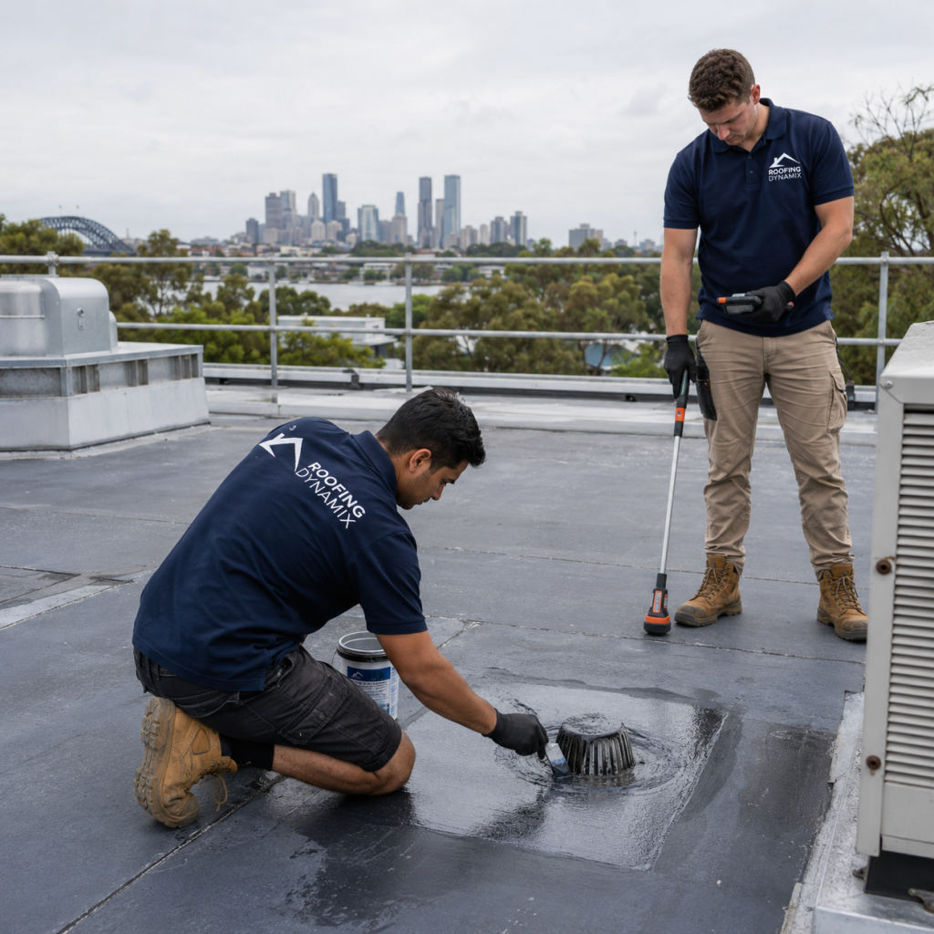 Roof Leak Detection Sydney specialist inspecting cracked roof tiles